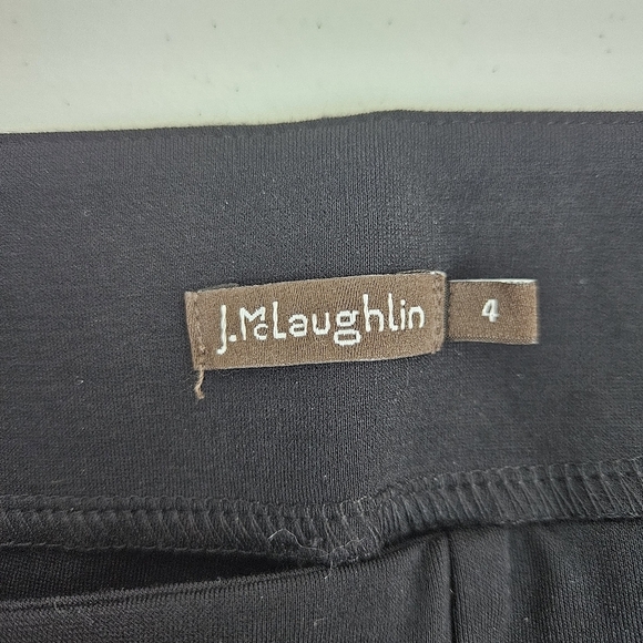 J. McLaughlin Black Wide Leg Side Zip Dress Pants 4 - Picture 3 of 13